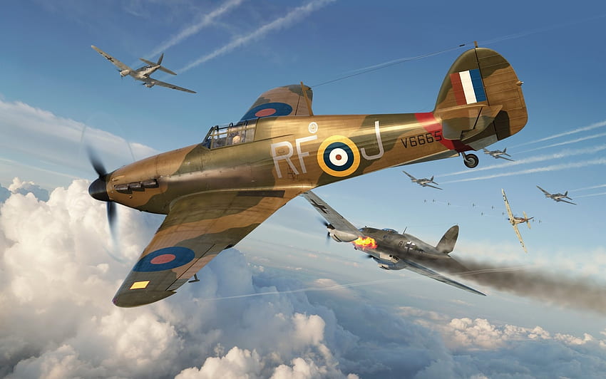 Hawker-Hurricane, flight, Hurricane, plane, Hawker HD wallpaper