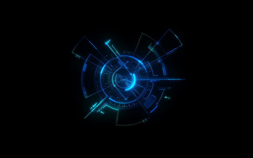 Dunkelblau: Dark Tech, Black und Blue Technology HD-Hintergrundbild