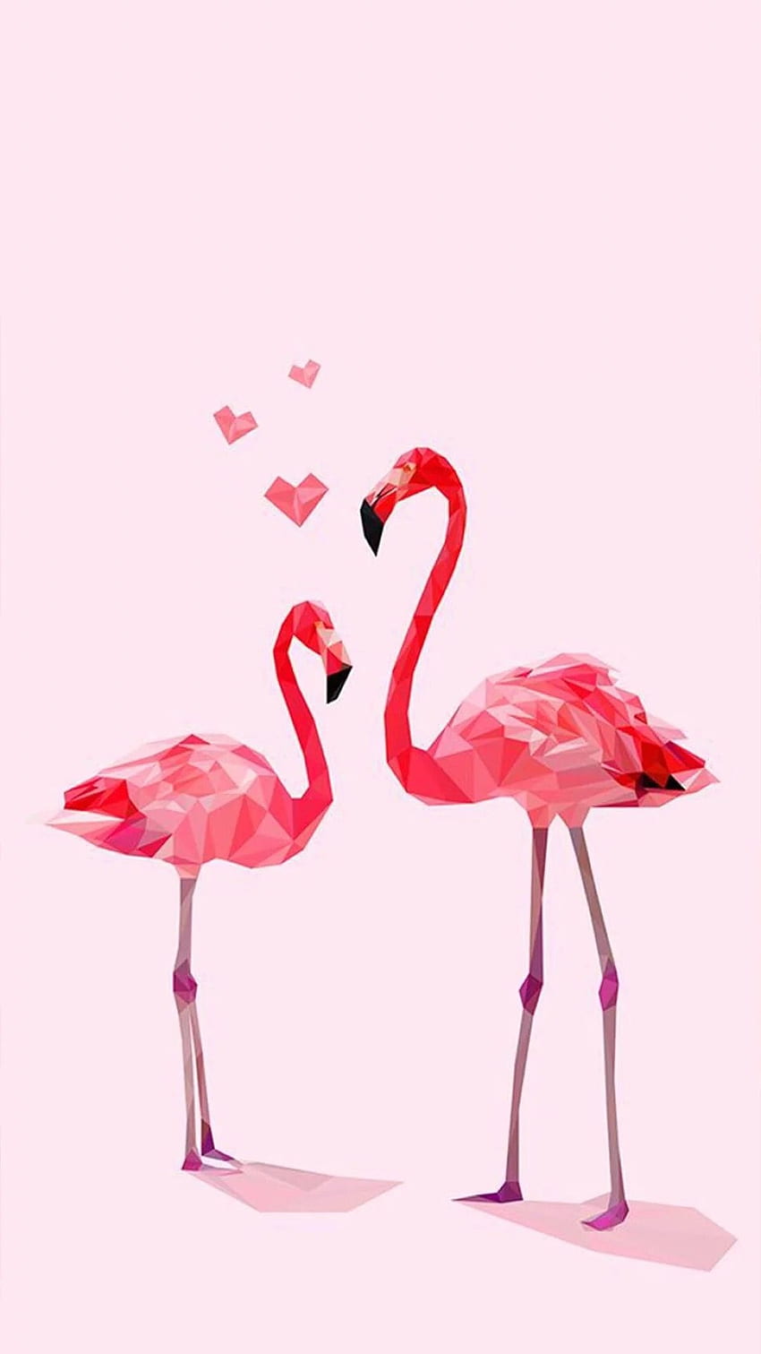 Animaux flamants roses coeur d'amour romantique. Papel de parede, Oiseau rose Fond d'écran de téléphone HD