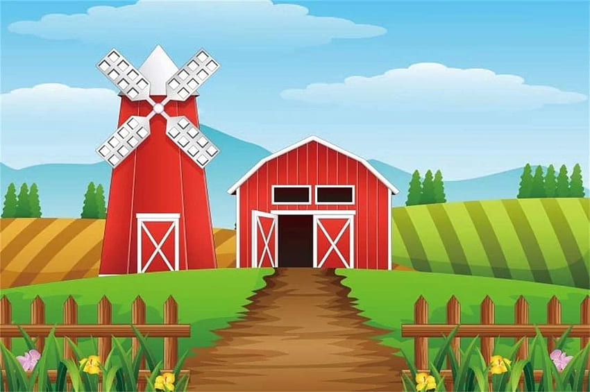 Amazoncom Yeele ft graphy Background Cartoon Farm Barn [] за вашия мобилен телефон и таблет. Разгледайте фона на фермата. Ферма, Зимна ферма, Селскостопански трактор HD тапет