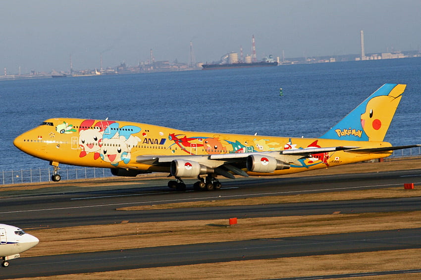 Boeing 747, 747, Verkehrsflugzeug, Boeing, Werbung, Pokémon HD-Hintergrundbild
