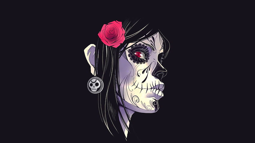 Flower Black gothic skull 220051 UP [] for your , Mobile & Tablet. Explore Girl Skull . Cool Skull , Evil Skull , Shaman , Flower Skull HD wallpaper