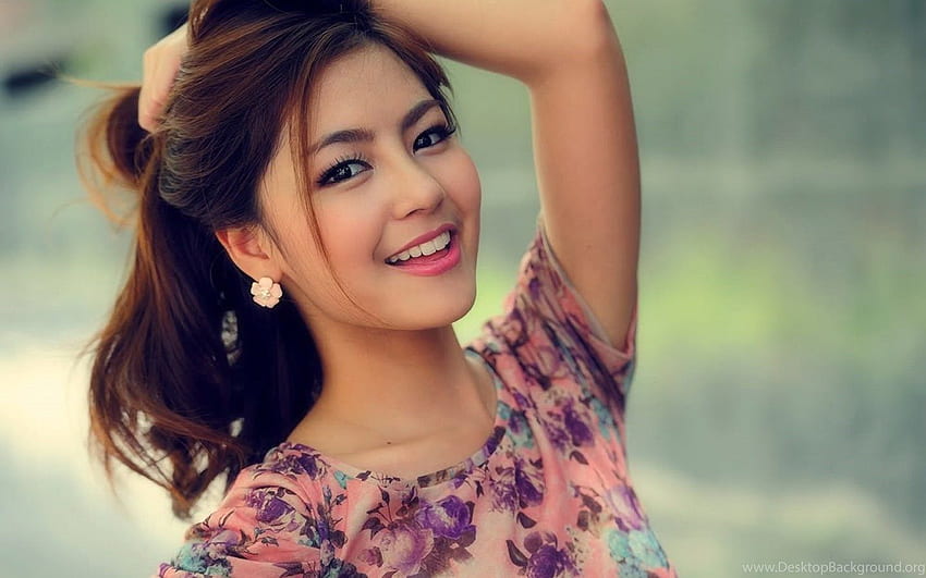 Китайско красиво момиче, страхотен фон HD тапет