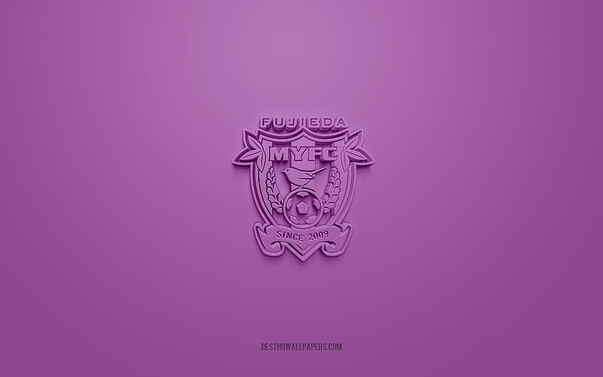 Fujieda MYFC, creative 3D logo, purple background, J3 League, 3d emblem, Japan Football Club, Shizuoka, Japan, football, Fujieda MYFC 3d logo HD wallpaper