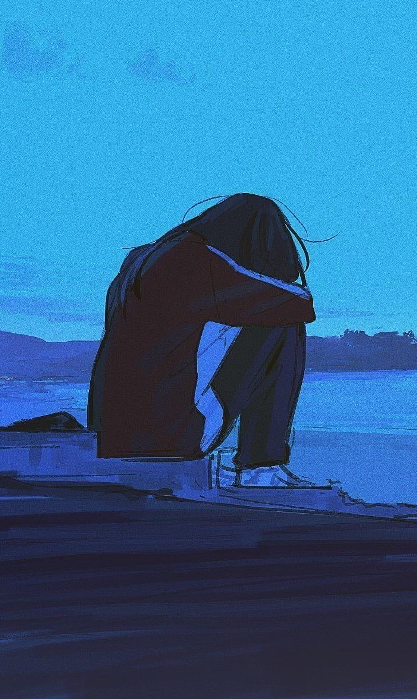 Traurige Anime-Mädchen, Sad Girls Aesthetic HD-Handy-Hintergrundbild