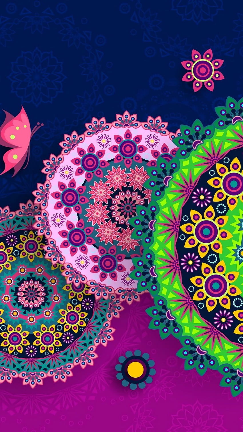 Mandalas background, Purple Mandala HD phone wallpaper