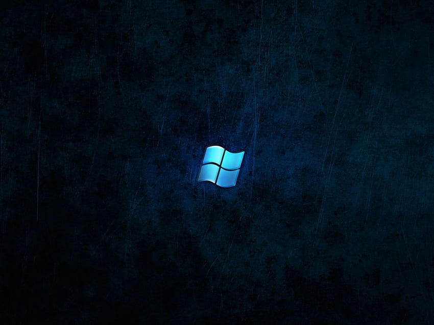 Blue Microsoft Windows logo on blue black background HD wallpaper
