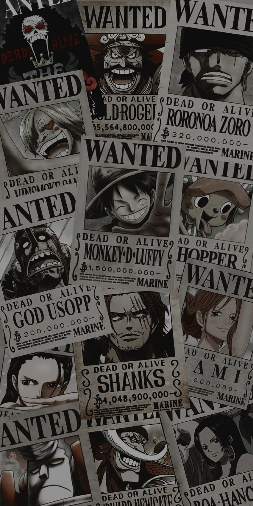 Bandai One Piece Anime Action Figure Vintage | One Piece Wanted Poster Wall  Paper - Action Figures - Aliexpress