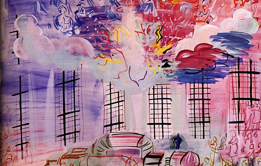 France, 1937, Raoul Dufy, Electricity, Aquarelle, Collection H.G., ElectricitВ for , section живопись HD wallpaper
