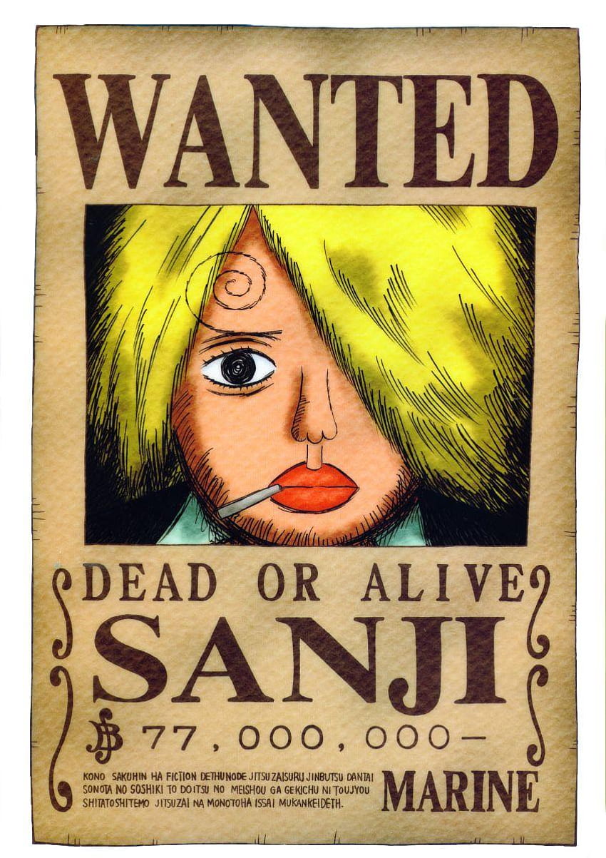 Póster de Se busca One Piece, Sanji Bounty fondo de pantalla del teléfono