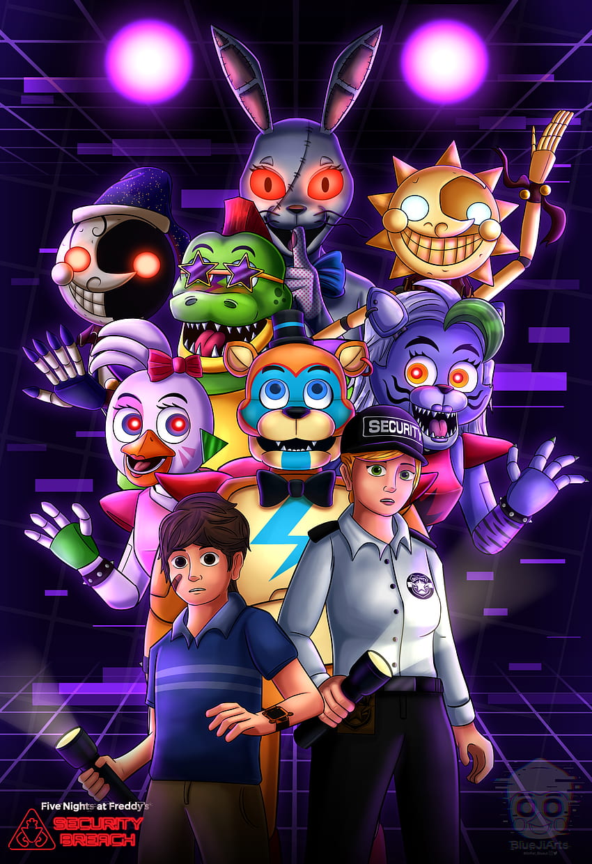 Download Fnaf Security Breach Background Posters Of Characters In