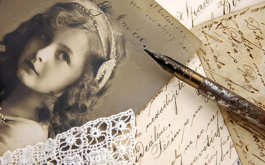 writing pen lace vintage style bokeh mood retro ., Women Writer HD wallpaper