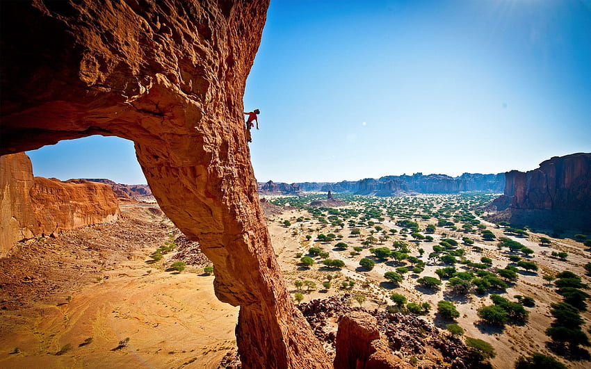 Climbing and Background, Rock Climbing HD wallpaper