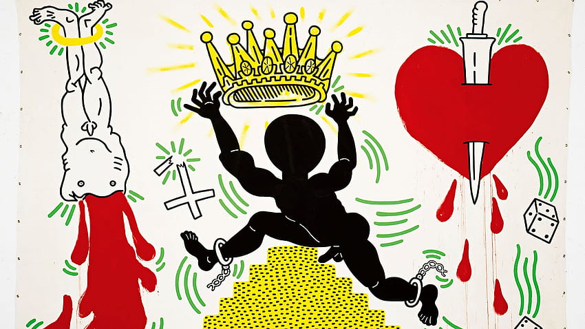 Keith Haring Jean Michel Basquiat, Basquiat Crown HD wallpaper