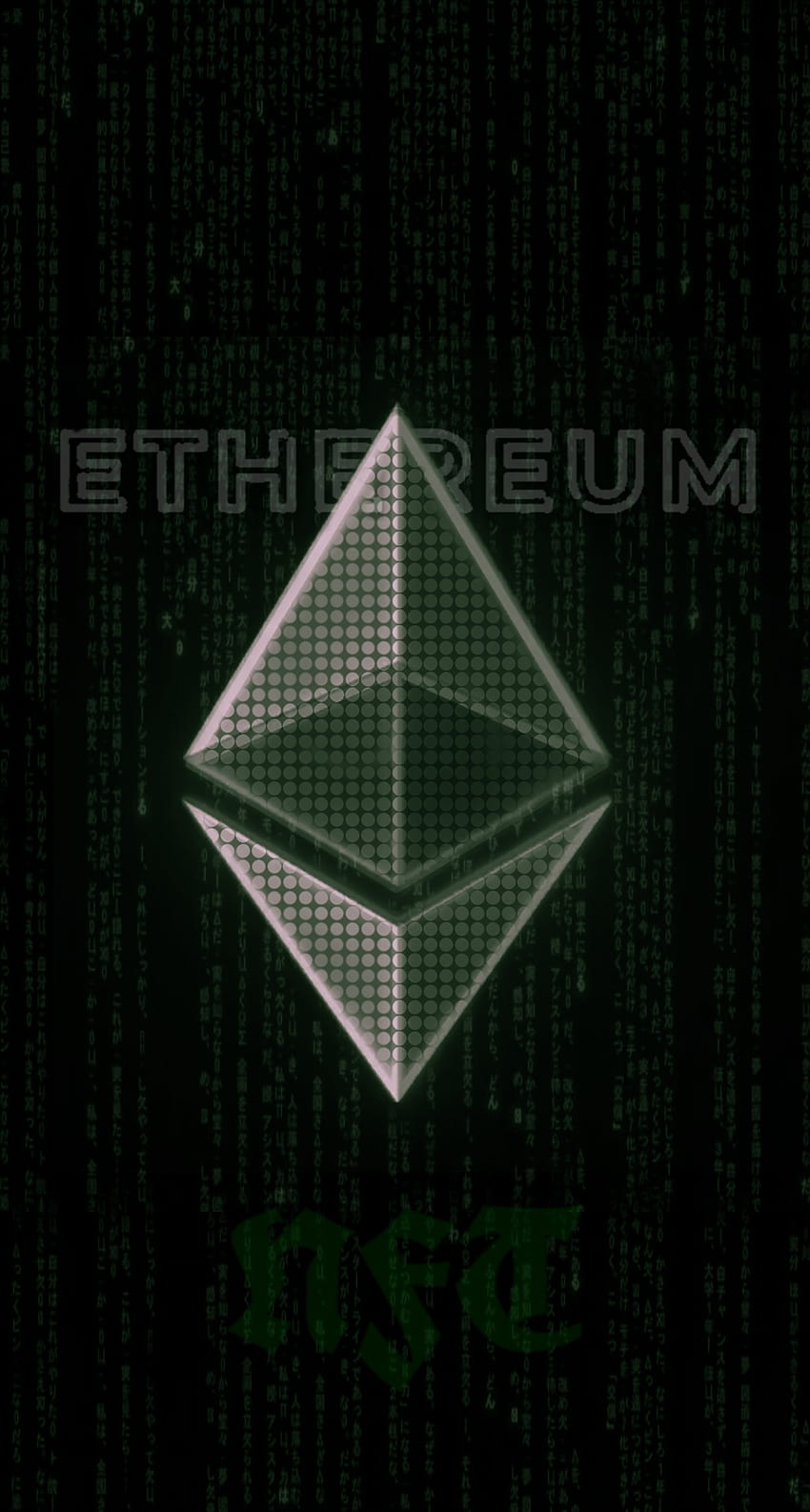 Jibo y ethereum, símbolo, Crypto, simetría fondo de pantalla del teléfono