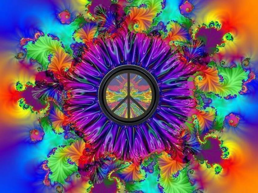 Peace And Love, Trippy Peace HD wallpaper