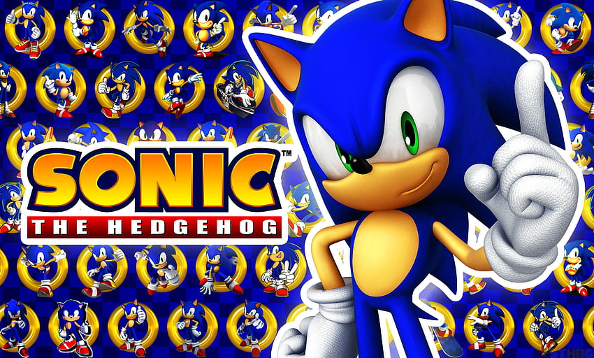 Sonic, Sonic the Hedgehog, โลโก้, Sega, วิดีโอเกม, การเขียน, ข้อความ / และพื้นหลังมือถือ, โลโก้ Sonic the Hedgehog วอลล์เปเปอร์ HD