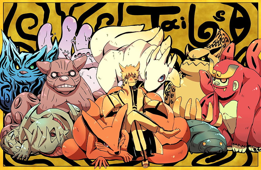 naruto, Chomei, Gyuki, Horns, Isobu, naruto, Kokuo, naruto, Multiple, Tails, Naruto, Orange, Eyes, Orange, Hair, Saiken, naruto, Uzumaki, Naruto / and Mobile Background HD wallpaper