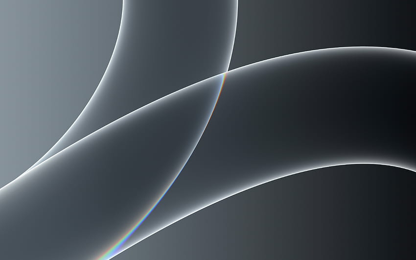 sinar neon putih,, latar belakang abu-abu, gelombang abstrak, pola bergelombang, gelombang neon Wallpaper HD
