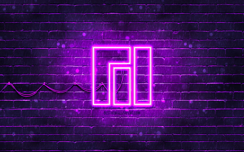 Manjaro violet logo, violet brickwall, , Manjaro new logo, Linux ...