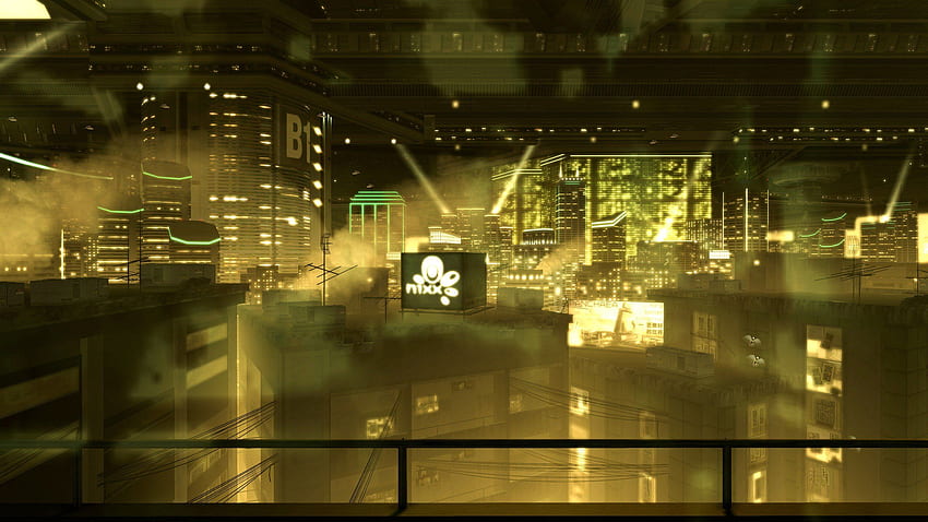 Video game fiksi ilmiah futuristik Deus Ex: Human Revolution, Yellow Futuristic Wallpaper HD
