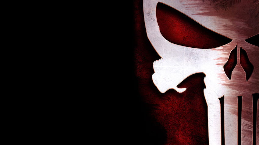 Czarne tło Logo Marvel Comics Punisher czaszka... Tapeta HD