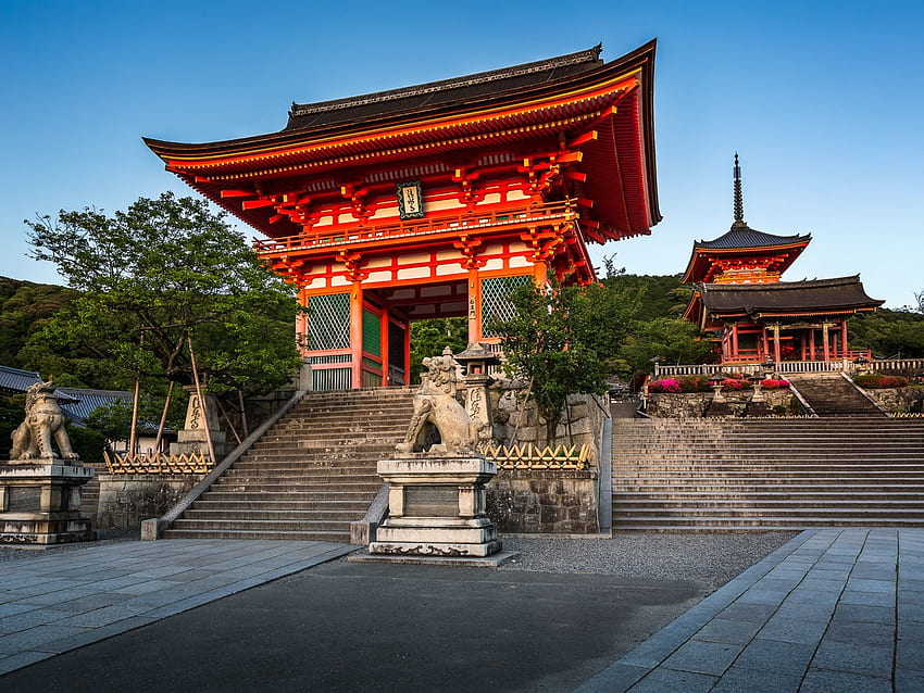 Kyoto, Japan, Kiyomizu Dera Temple, Gate, Kiyomizu Dera HD wallpaper