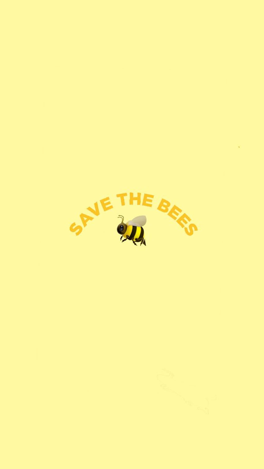 Save The Bees, estética de abeja amarilla fondo de pantalla del teléfono