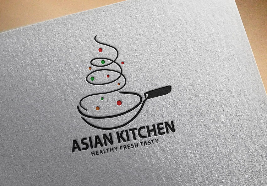 Kreatywne ręcznie robione projektowanie logo żywności Tapeta HD