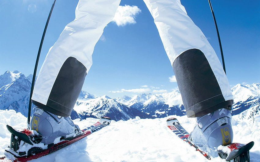 Спорт, планини, сняг, скиор, каране на ски HD тапет