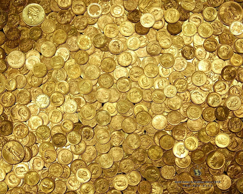 Злато, монети, висока, разделителна способност, , за, , фон, , злато, монети, , , , , цветни, . Пълни, златни кюлчета HD тапет