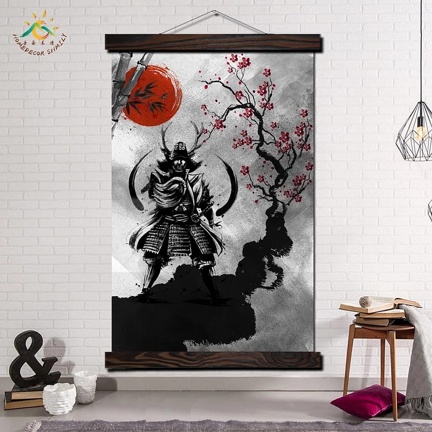 Samurai Jepang Matahari Merah Modern Wall Art Print Pop Art Poster dan Cetakan Scroll Kanvas Lukisan Dinding untuk Ruang Tamu - AliExpress wallpaper ponsel HD
