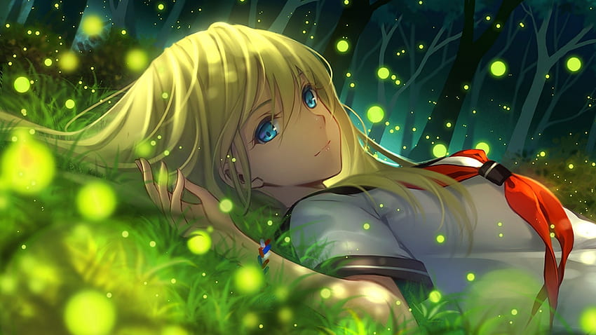 beautiful anime girl, relaxed, outdoor, 16:9, , , background, 25388, Relaxing Anime HD wallpaper