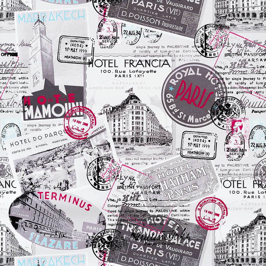 レトロなパリ旅行のビンテージ ポストカード ポスター イタリア フランス – Swanky Babs, Old Postcard HD電話の壁紙