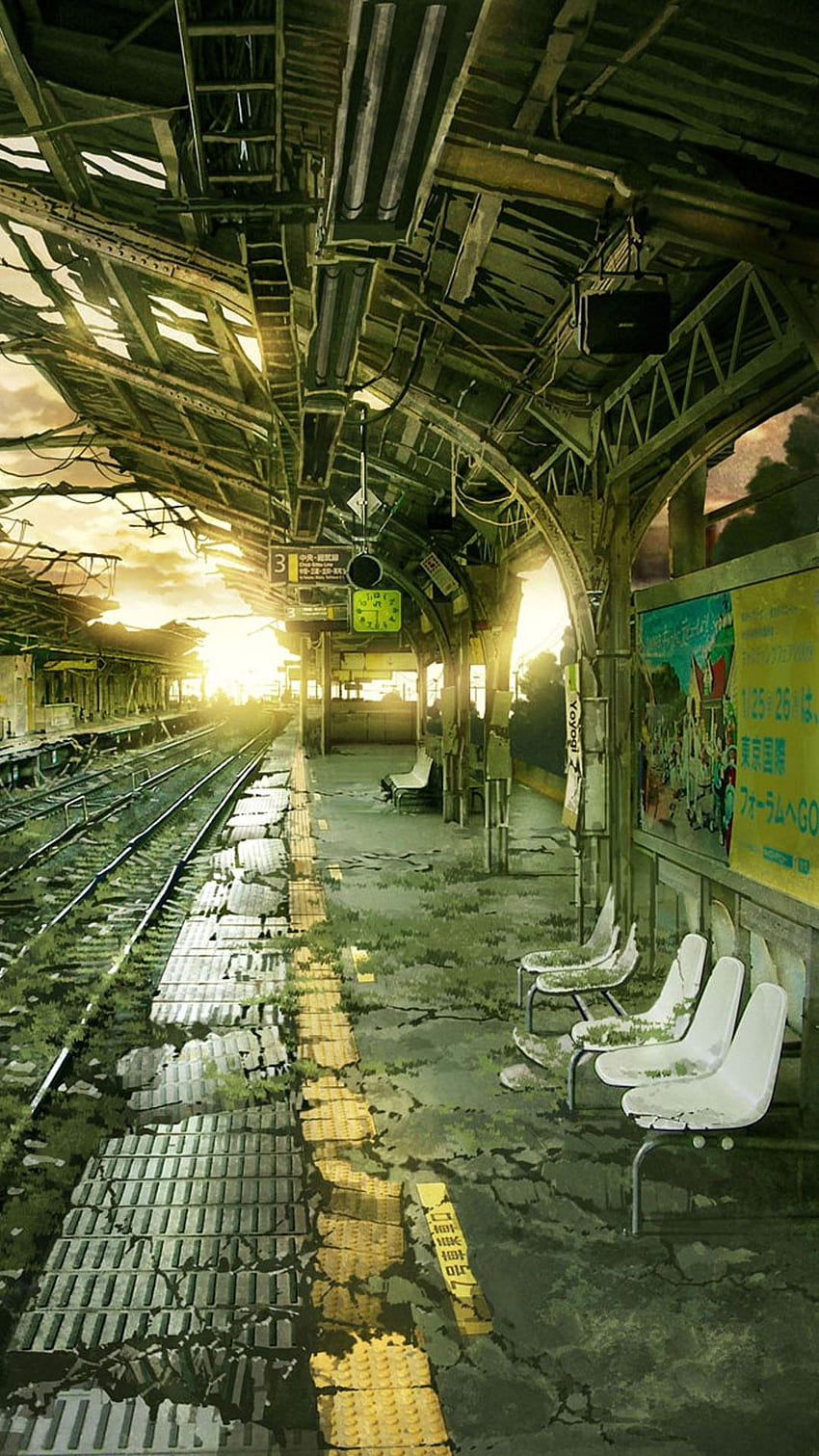 Post Apocalyptic Train Station, Apocalyptic Phone HD phone wallpaper