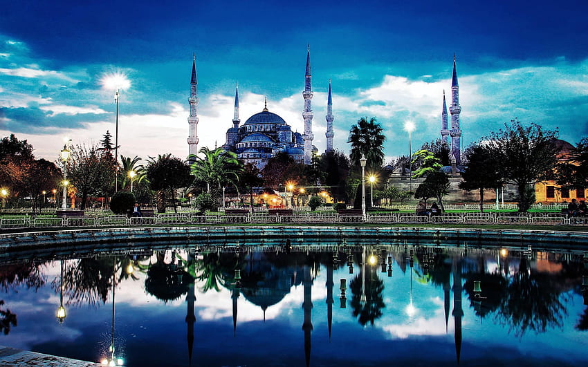 Moschea Blu, Turchia, Turchia, architettura islamica, riflessione Sfondo HD