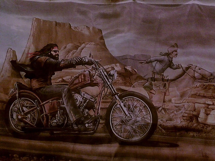 David Mann Ghost Rider Tapestry Vintage Wall Hanging Harley