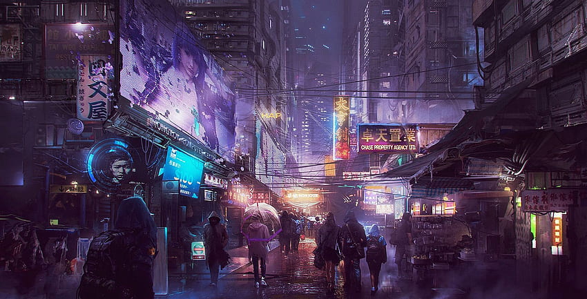 Cyberpunk Busy Street :, Cool Cyberpunk HD wallpaper