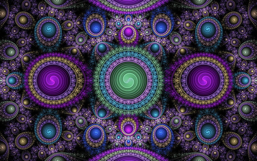 Don't Spin Round, purple, colors, fractal, green HD wallpaper