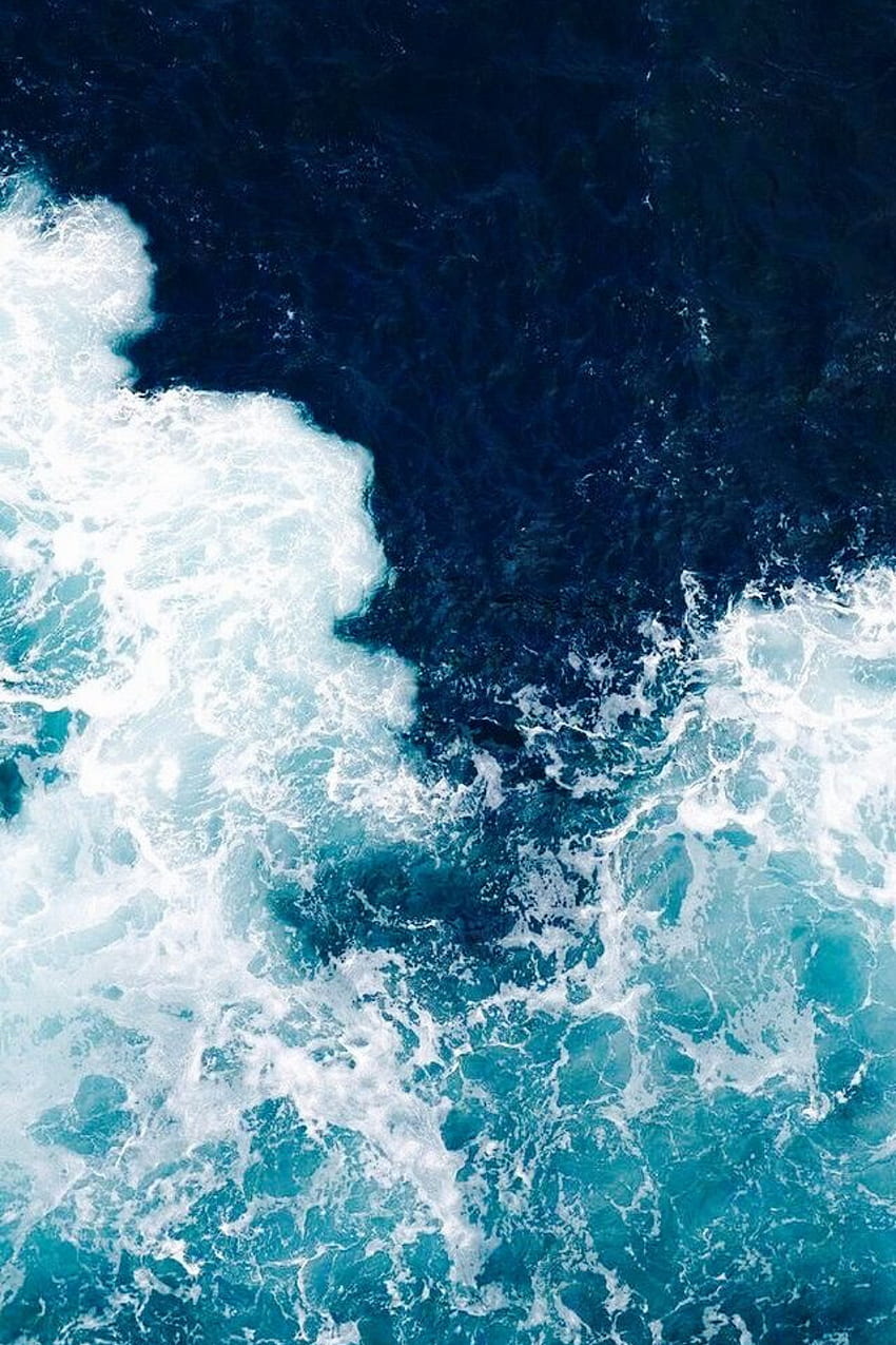 Zainspirowany teksturami. Chłodny niebieski, ocean, lato, prosta fala Tapeta na telefon HD
