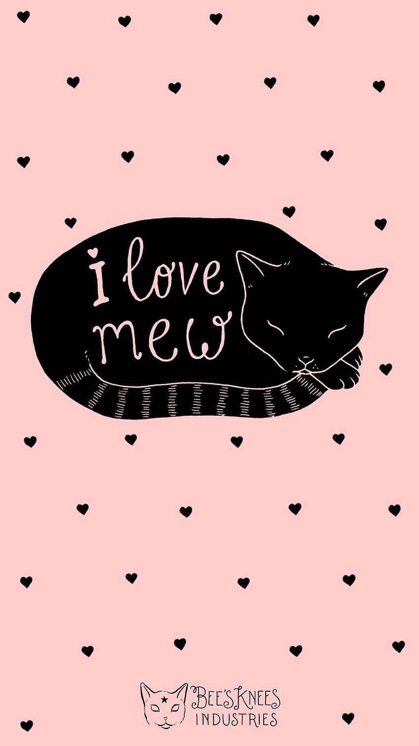 February : I Love Mew Cat. Cat , Cute , Cute Pink Cat HD phone wallpaper