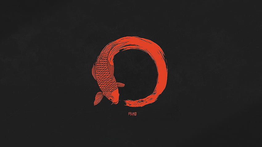 artwork di pesce koi arancione Sfondo HD