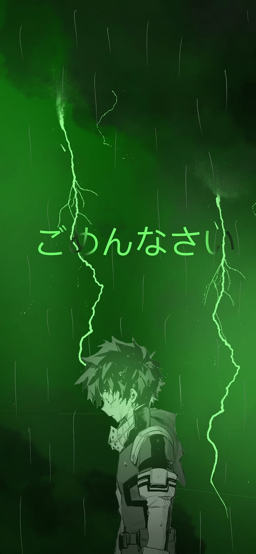 Anime Neongrün, grüne Anime-Ästhetik HD-Handy-Hintergrundbild