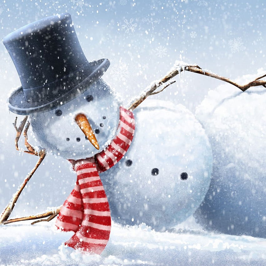 Coole Schneemanner. Cooles Schneemann-iPad. Schneemann, Weihnachten, Schneemänner, Schneemann auf dem Land HD-Handy-Hintergrundbild