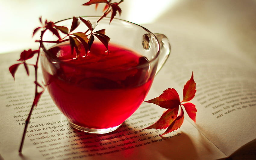 Red tea, Tea, Fresheners, Cup, Book, Drink HD wallpaper