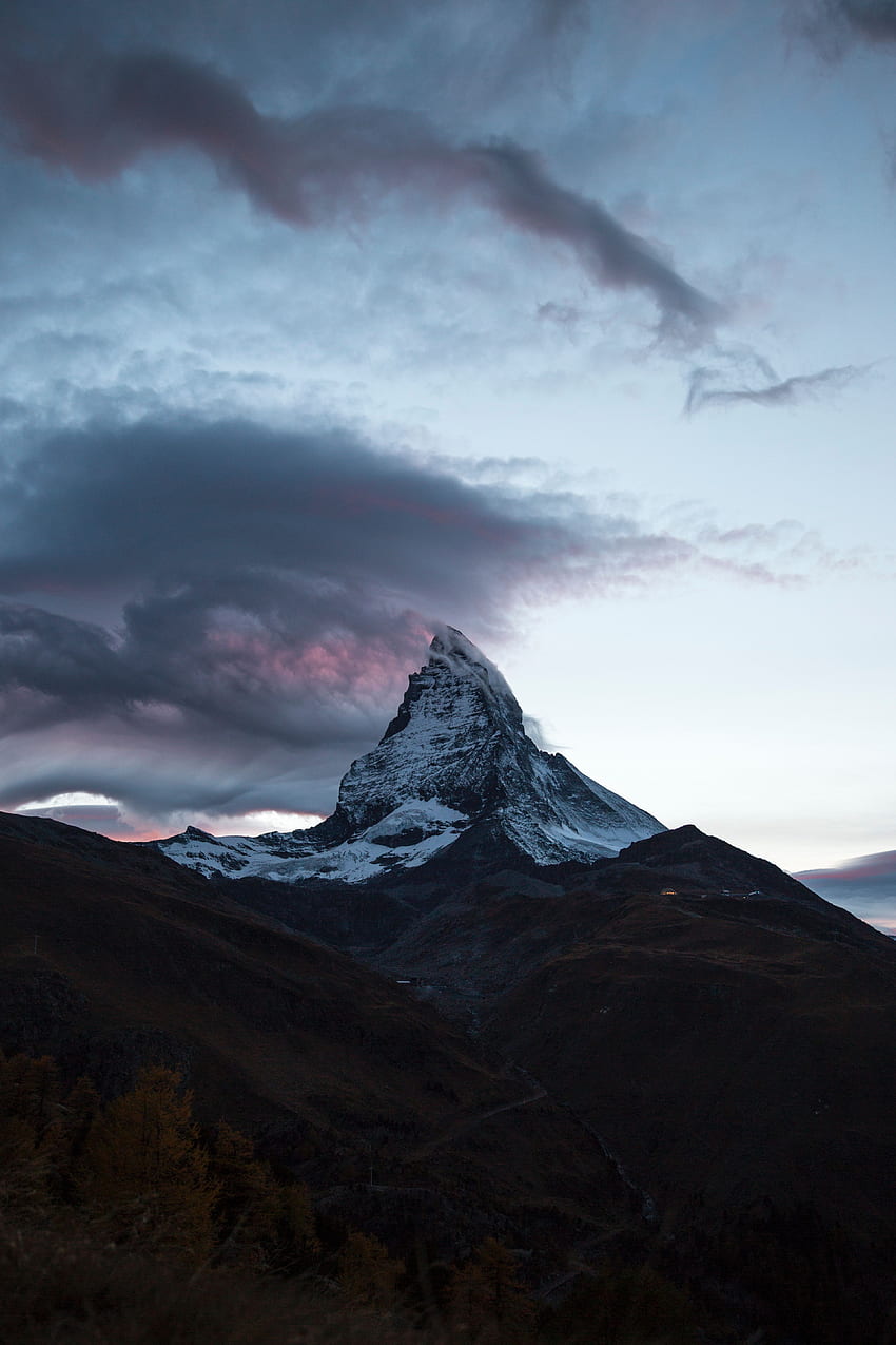 Natura, nuvole, montagna, vertice, cima, Svizzera Sfondo del telefono HD