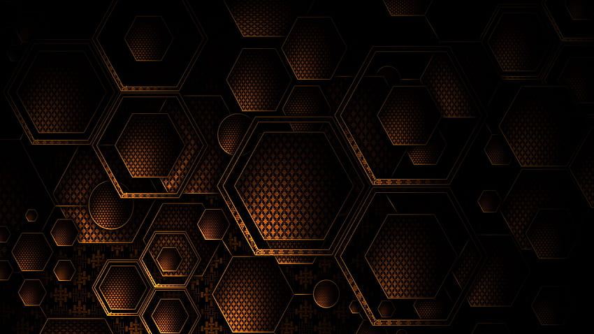 Dark, Texture, Textures, Brown, Hexagons, Geometry HD wallpaper