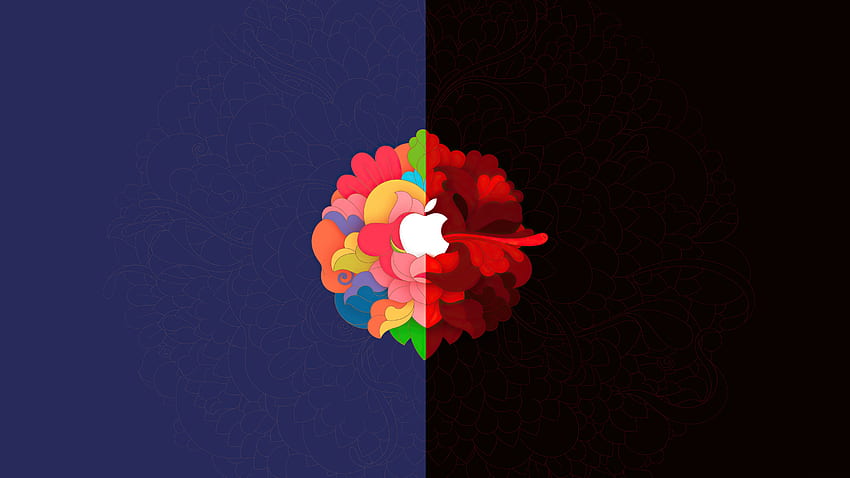 Logo apel, penuh warna, abstrak Wallpaper HD