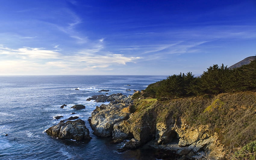 Jalan Raya Pantai Pasifik, Monterey California Wallpaper HD