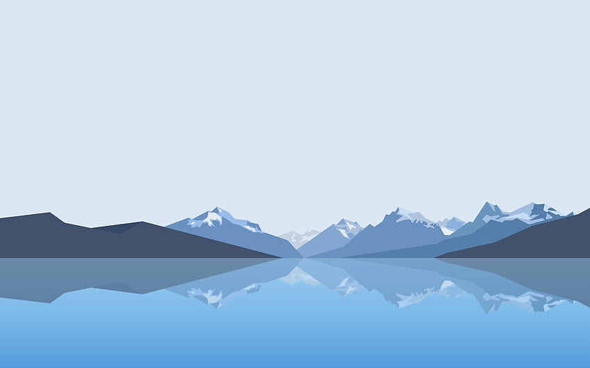 2d landscape . Landscape , Minimalist , Mountain, Minimalist Lake HD wallpaper